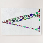 Jewelry Gemstenen Monogram Letter V Legpuzzel (Horizontaal)