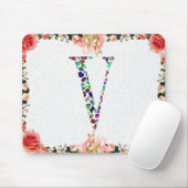 Jewelry Gemstenen Monogram Letter V Muismat (Met muis)