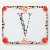 Jewelry Gemstenen Monogram Letter V Muismat (Voorkant)