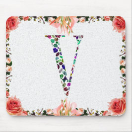 Jewelry Gemstenen Monogram Letter V Muismat