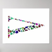 Jewelry Gemstenen Monogram Letter V Poster (Voorkant)