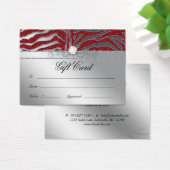 Jewelry Gift Kaart Luxury Zebra Red Silver Sparkle