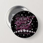 Jewelry Glitter Bling Queen Buttonnen Ronde Button 7,6 Cm (Voorkant /achterkant)