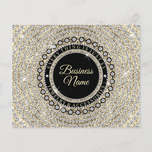 Jewelry Glitter Gold Diamond bedankt voor uw beste (Achterkant)