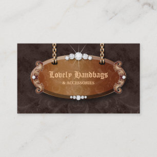 Jewelry Handbag leder Snakeskin Chocolade Visitekaartje