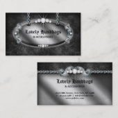 Jewelry Handbag Purse Leather Silver Grey Visitekaartje (Voorkant / Achterkant)