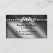 Jewelry Handbag Purse Leather Silver Grey Visitekaartje (Achterkant)