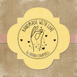 Jewelry Handmade with love, Custom Rubberstempel