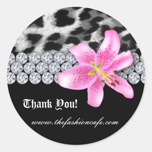 Jewelry Leopard Sticker Lily Flower Bedankt (Voorkant)