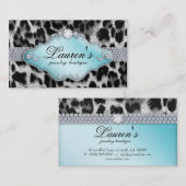 Jewelry Leopard Visitekaartje Black Blue (Voorkant / Achterkant)