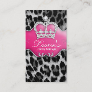 Jewelry Leopard Visitekaartje Crown Pink