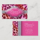 Jewelry Leopard Visitekaartje Roze Sinaasappel (Voorkant / Achterkant)