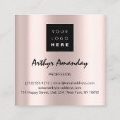 Jewelry Luxury Gold Pearl Roos Roze Lijst Vierkante Visitekaartje (Achterkant)