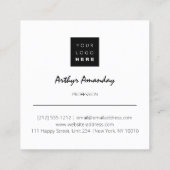 Jewelry Luxury Goods Boutique Custom Logo Diamond Vierkante Visitekaartje (Achterkant)