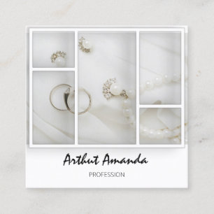 Jewelry Luxury Goods Pearls Gold White VIP Vierkante Visitekaartje