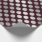 Jewelry Maroon Burgundy Silver Stippen Vip Cadeaupapier (Hoek)