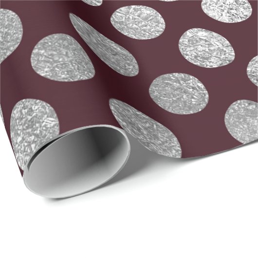 Jewelry Maroon Burgundy Silver Stippen Vip Cadeaupapier (Rol Hoek)