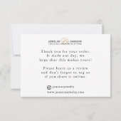 JEWELRY op naam van merk Business Gold Black Bedankkaart (Achterkant)