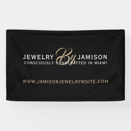 JEWELRY op naam van merk Business Gold Black Spandoek (Horizontaal)