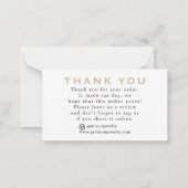 JEWELRY op naam van merk Gold Hartelijk dank Notitiekaartje (Achterkant)