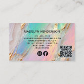 Jewelry Opal Brush Gold QR Code Social Media  Visitekaartje (Achterkant)