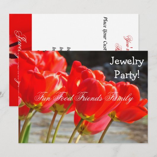 Jewelry Party! Uitnodiging tot het indienen van ui (Voorkant / Achterkant)