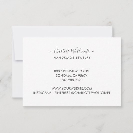 Jewelry roze goudglitter Marble Gift Certificate (Achterkant)