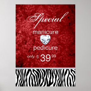 Jewelry Sale Damask Salon Zebra Valentijnse Poster