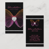 Jewelry Salon Visitekaartje Spa Butterfly roze (Voorkant / Achterkant)