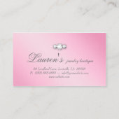 Jewelry Swirl Glitter Diamonds Roze Visitekaartje (Achterkant)