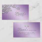 Jewelry Swirl Visitekaartje Glitter Diamond Paars (Voorkant / Achterkant)