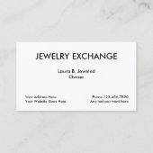 Jewelry Theme Jewelry Visitekaartje (Achterkant)