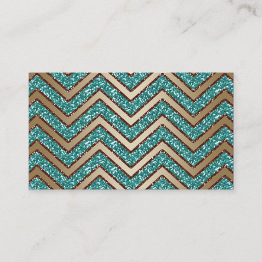 Jewelry Visitekaartje Chevron Sparkle Gold Blauwgr (Voorkant)