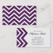 Jewelry Visitekaartje Chevron Sparkle Paars White (Voorkant / Achterkant)