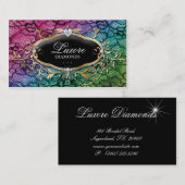 Jewelry Visitekaartje Lace Pink Blue Heart (Voorkant / Achterkant)