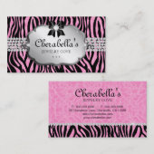 Jewelry Visitekaartje Zebra Bow Heart (Voorkant / Achterkant)