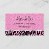 Jewelry Visitekaartje Zebra Bow Heart (Achterkant)