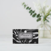 Jewelry Visitekaartje Zebra Silver Diamonds (Staand voorkant)