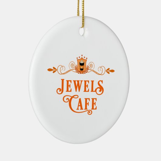 Jewels Cafe-kerstversiering Keramisch Ornament (Rechts)