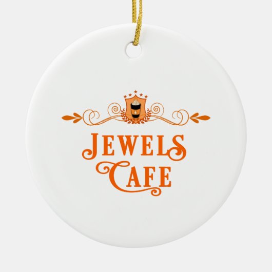 Jewels Cafe-kerstversiering Keramisch Ornament (Voorkant)