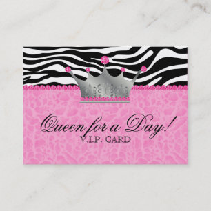 Jewels Crown Zebra leopard Lace Pink VIP Card Klantenkaartje