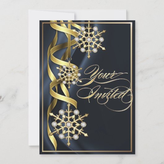 Jewels Jazzy Snowflake Black Holiday Card Kaart (Voorkant)