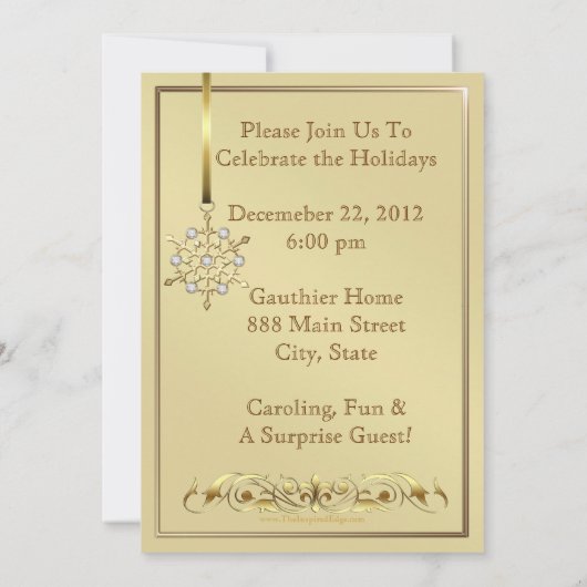 Jewels Jazzy Snowflake Blauwgroen feestkaart Kaart (Achterkant)