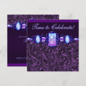 Jewels Lavender Paarse verjaardagsfeestje Kaart (Voorkant / Achterkant)