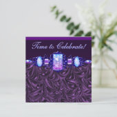 Jewels Lavender Paarse verjaardagsfeestje Kaart (Staand voorkant)