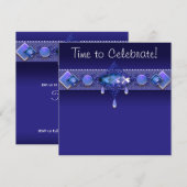 Jewels Royal Navy Blauwe Vrouwelijke Verjaardagsfe Kaart (Voorkant / Achterkant)