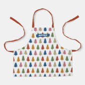 Jeweltone bomen met naam Holiday Cookie Baking Schort (Voorkant)