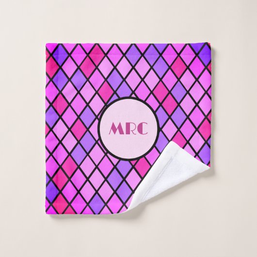 Jeweltone diamanten gepersonaliseerd bad handdoek (Wasdoekje)