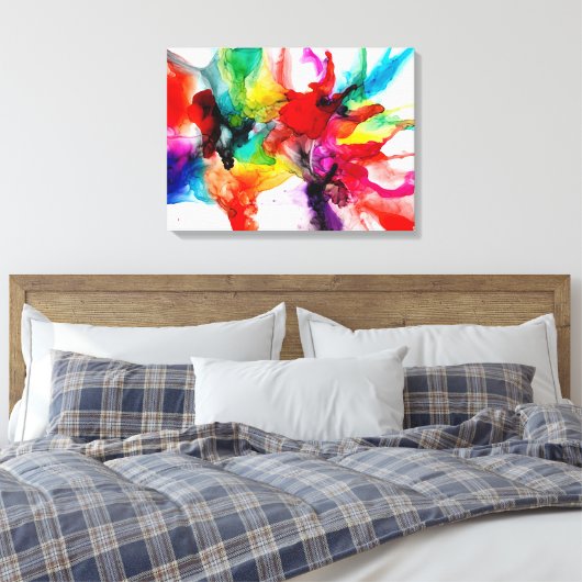 Jeweltone Prism - Waterverf Canvas Afdruk (Insitu (Slaapkamer))