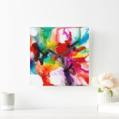 Jeweltone Prism - Waterverf Vierkante Klok (Huis)